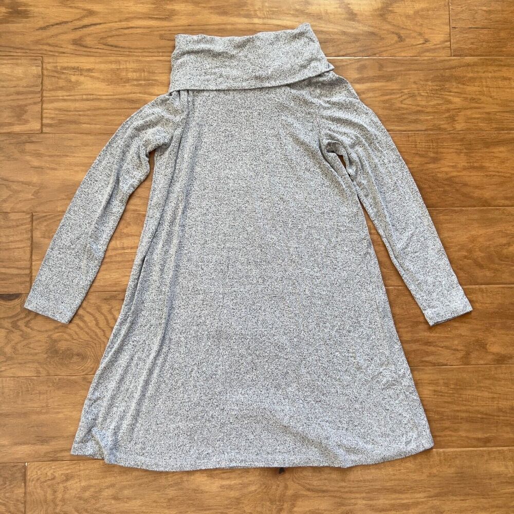 Lou & Grey LOFT Dress Size XS Brushed Cowl Neck Heather Gray Long Sleeves